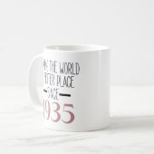 Mug 1935 Anniversaire 90e Anniversaire Cadeaux Femmes  (Devant gauche)