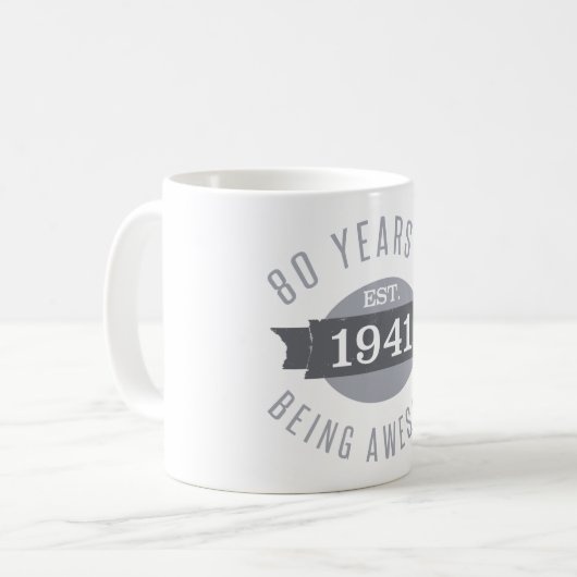 Mug 1941 Amusant 80e anniversaire Awesome (Devant gauche)