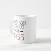 Mug 1955 Anniversaire 70e Anniversaire Cadeaux Femmes (Devant gauche)