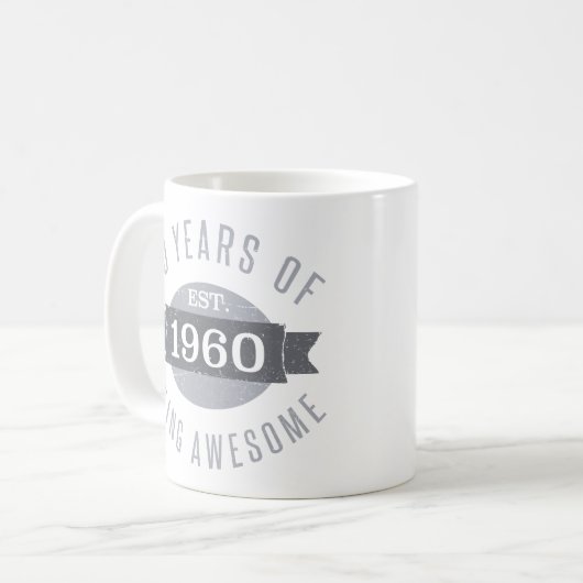 Mug 1960 60e anniversaire Awesome pour les hommes (Devant gauche)