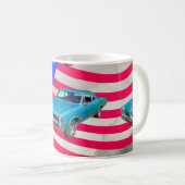 Mug 1966 Pontiac Le Mans et drapeau américain (Devant droit)