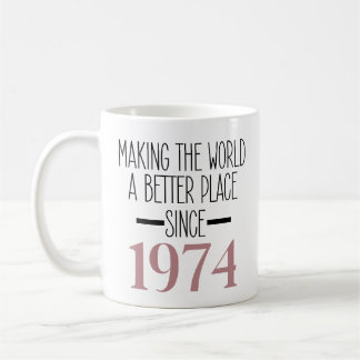 Mug 1974 Anniversaire 50e Anniversaire Cadeaux Femmes