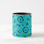 Mug 1980/90 Retro Neon Blue Motif (Centre)