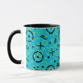 Mug 1980/90 Retro Neon Blue Motif (Gauche)