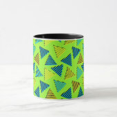 Mug 1980/90 Retro Neon Green Triangles Motif (Centre)