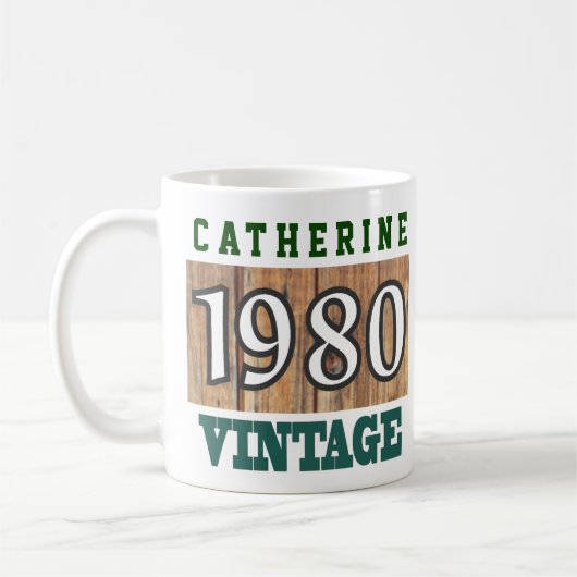 Mug 1980 Année de naissance - Fête d'anniversaire (Gauche)