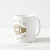 Mug 1981 Amusant 40e anniversaire Awesome (Devant droit)
