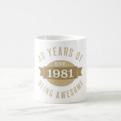 Mug 1981 Amusant 40e anniversaire Awesome (Centre)