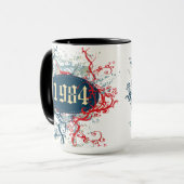 Mug 1984 Anniversaire ou Depuis 1984 ou Fabriqué en 19 (Devant gauche)