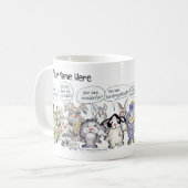 Mug 19 lapins lapins lapins de lapin volants de dessin (Devant gauche)