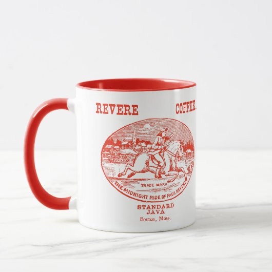 Mug 19e C. Café Revere de Boston, rouge (Gauche)