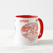 Mug 19e C. Café Revere de Boston, rouge (Devant droit)