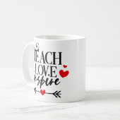 Mug 1/2 Enseigner l'amour Inspirer Chemise maternelle  (Devant gauche)