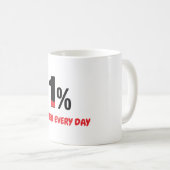 Mug 1% Better Every Day – Minimalist Motivation Quote  (Devant droit)