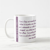 Mug 1 Cor 13 Passion Traduction Plum Love Bible Verse (Gauche)