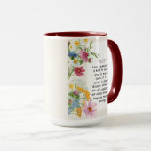 Mug 1 Corinthiens 13:4-5 Conception aquarelle apaisant (Devant droit)