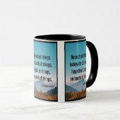 Mug 1 Corinthiens 13:7 Bible Écriture Pic Deux Tons (Devant droit)