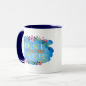 Mug 1 Cute Florale "Meilleure Maman Jamais" Imprimer M (Devant gauche)