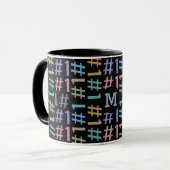 Mug "# 1" de Motif personnalisé de microgrammes (Devant gauche)