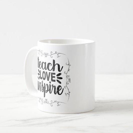 Mug 1- Enseigner l'Amour Inspirer chemise, Retro Ensei (Devant gauche)