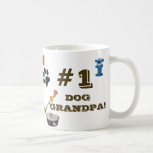 Mug #1 Grand-père de chien avec jouet de chien Graphiq