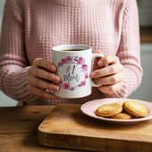 Mug #1 Maman Brosse Script Floral Papillon rose Wreath