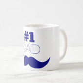 Mug #1 Papa Blue Mustache (Devant droit)