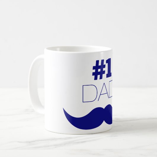 Mug #1 Papa Blue Mustache (Devant gauche)