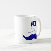 Mug #1 Papa Blue Mustache (Devant droit)
