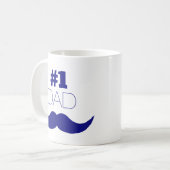 Mug #1 Papa Blue Mustache (Devant gauche)
