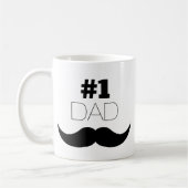 Mug #1 Papa Mustache noire - Numéro Un (Gauche)