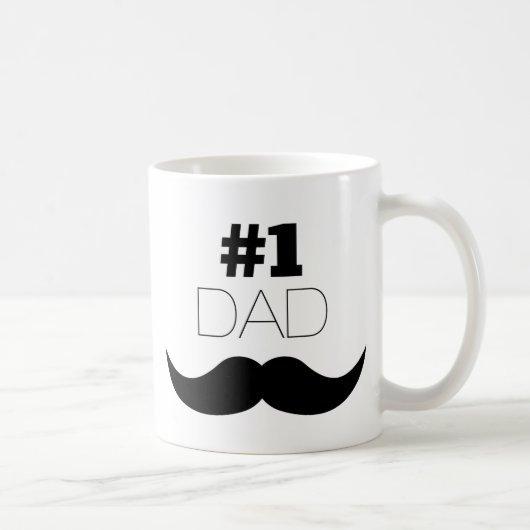 Mug #1 Papa Mustache noire - Numéro Un (Droite)