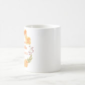 Mug 1 Pierre 5:7 Écriture Biblique Florale Orange (Centre)