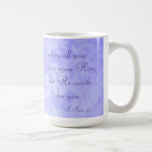 Mug 1 Pierre 5:7 Jetant Tout Ton Soin Sur Lui Violet