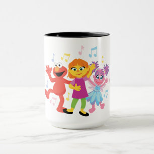 Mug 1, rue Sésame   Julia, Elmo et Abby dansent