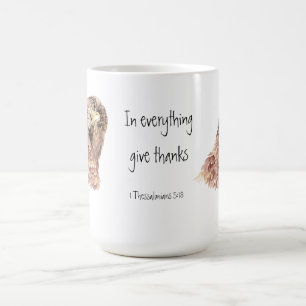 Mug 1 Thessaloniciens 5:18 Écriture, Oiseau mignon