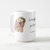 Mug 1 Thessaloniciens 5:18 Écriture, Oiseau mignon (Devant gauche)