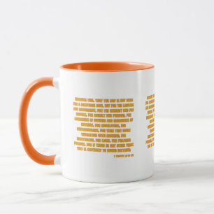 Mug 1 Timothée 1:9-10 KJV Bible Écriture Deux Tons