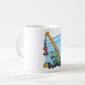 Mug 1er Anniversaire 1 an Dinosaur Grue Mobile (Devant gauche)