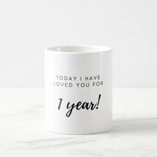 Mug 1er anniversaire Cadeau pour copine (Centre)