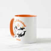 Mug 1er anniversaire sous la mer orca baleine fille (Devant gauche)