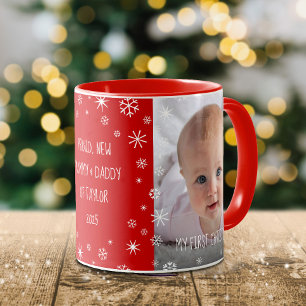 Mug 1er Noël Baby Photo personnalisée Nouveau Maman Pa