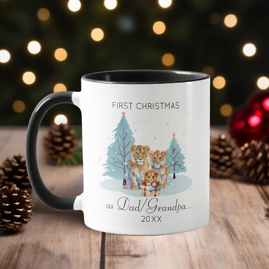 Mug 1er Noël comme papa grand-père oncle aquarelle Lio