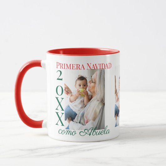 Mug 1er Noël espagnol avec grand-mère Custom 3 Photo (Gauche)
