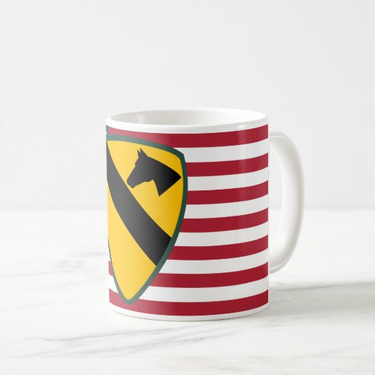 Mug 1ère division de cavalerie Patch États-Unis (Devant droit)