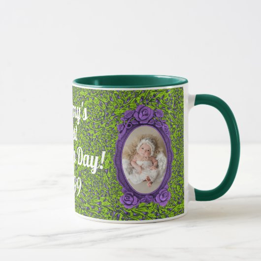 Mug 1ère fête des mères de maman violette et verte (Droite)