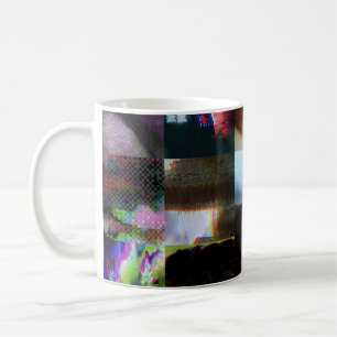 Mug 1FB1F9F4 Mosaïque Abstraite d'Art Glitch Cyberpunk