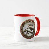 Mug [200] Dragon oriental sacré noir et or (Devant droit)