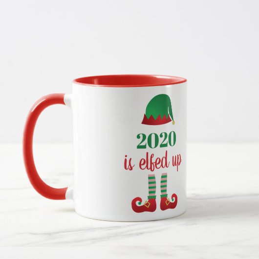 Mug 2020 Est Elfed Up Funny Quarantine Christmas dit (Gauche)