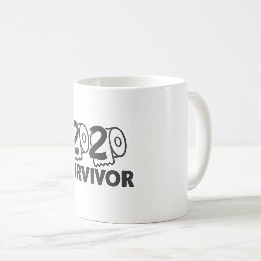 Mug 2020 Survivor Funny Coronavirus mème (Devant droit)